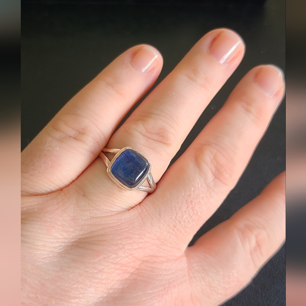 Sterling Blue Kyanite Ring Sz 9.5